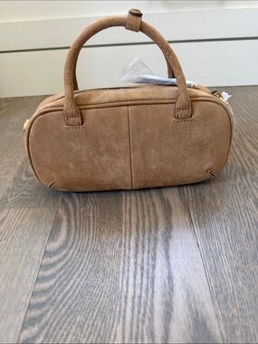 Zara Small Suede Tan Top-Handle Mini Bag